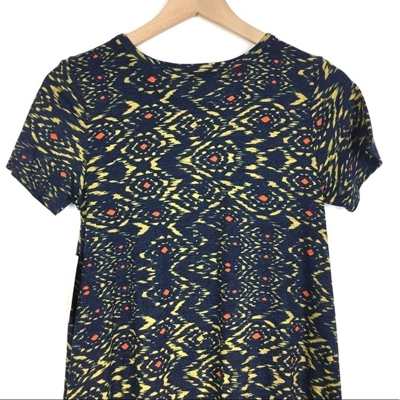 LULAROE Carly Dress T Shirt Short Sleeve Aztec Southwestern Hi Lo Hem XXS NWT - Picture 4 of 9